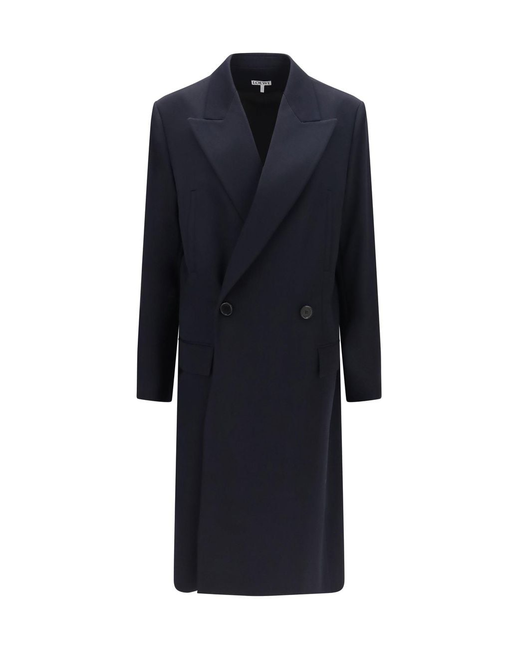Loewe Blue Wool Coat Dark