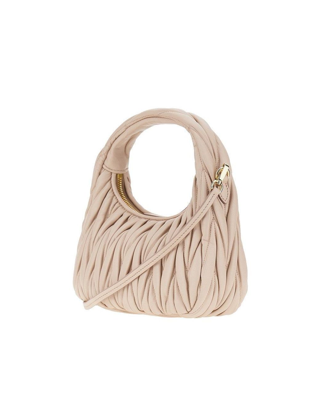 Miu Miu Natural Small Miu Wander Hobo Bag