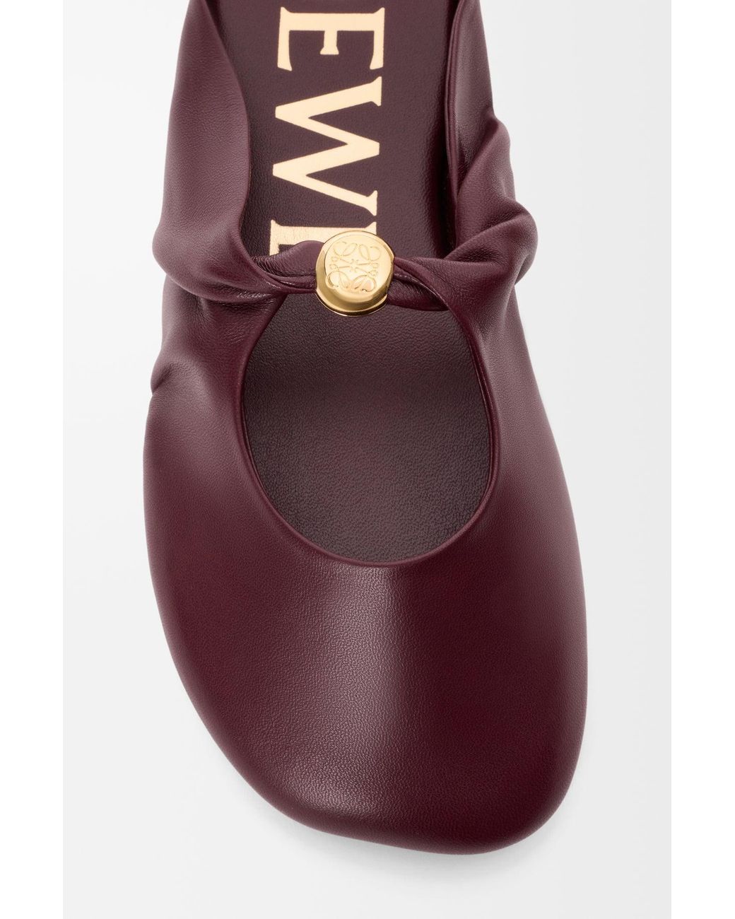 Loewe Red Pebble Leather Sabot Dark