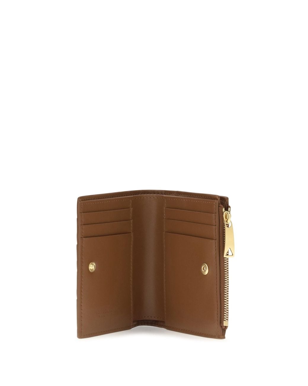 Bottega Veneta Brown Lambskin Intrecciato Wallet