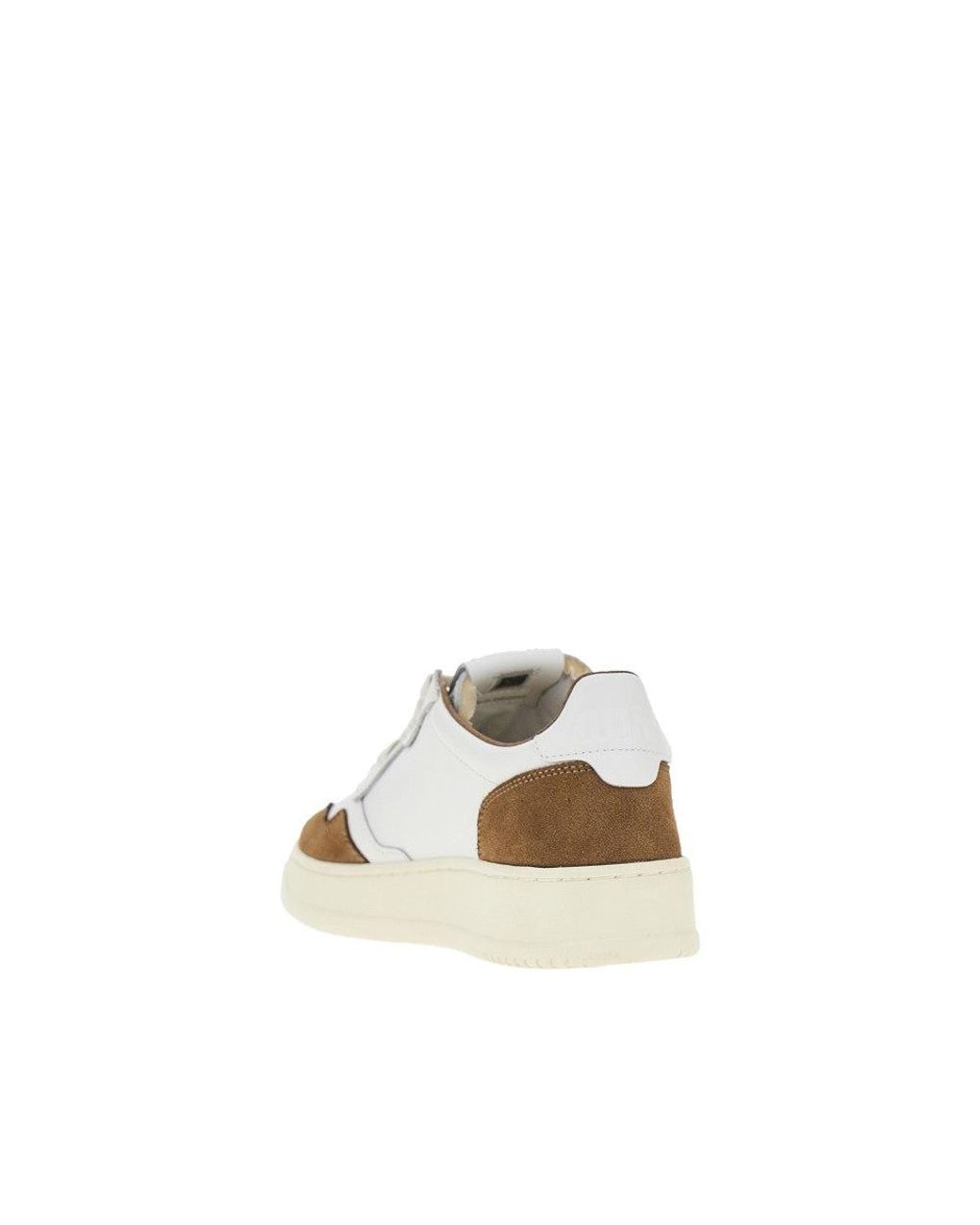 Autry White Medalist Low Leather Sneaker With Logo Patch And Suede Inserts for men