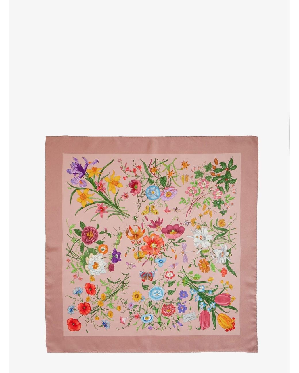 Gucci White Flora Silk Foulard