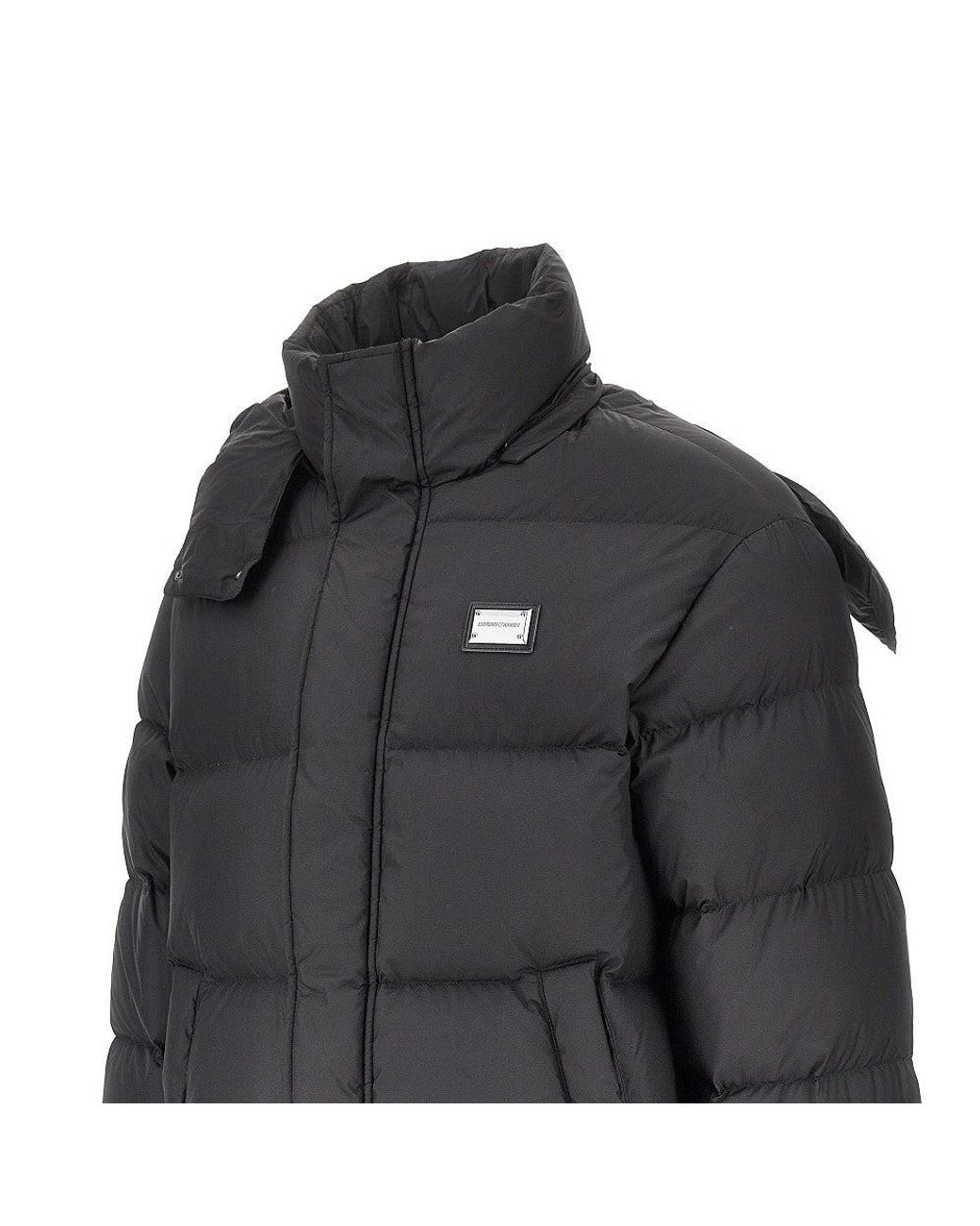 Emporio Armani Black Logo Plate Down Jacket for men