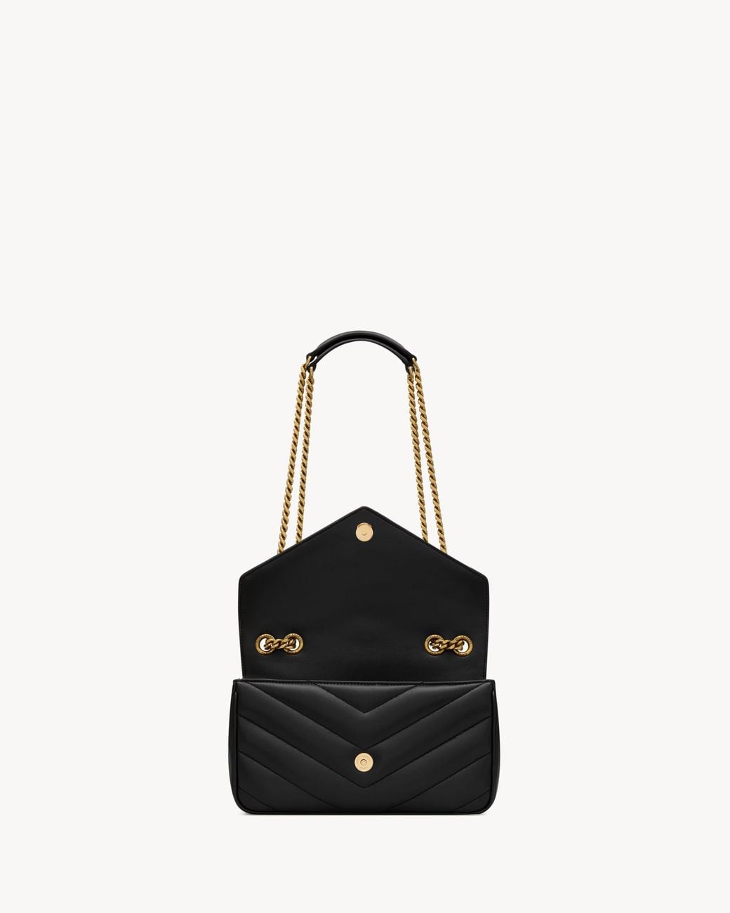 Saint Laurent White Loulou Small Quilted Crossbody Bag