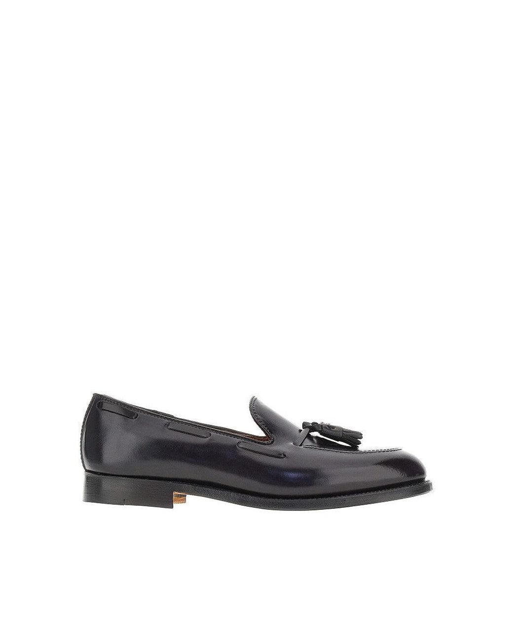 Alden Blue Leather Loafers With Tassels for men