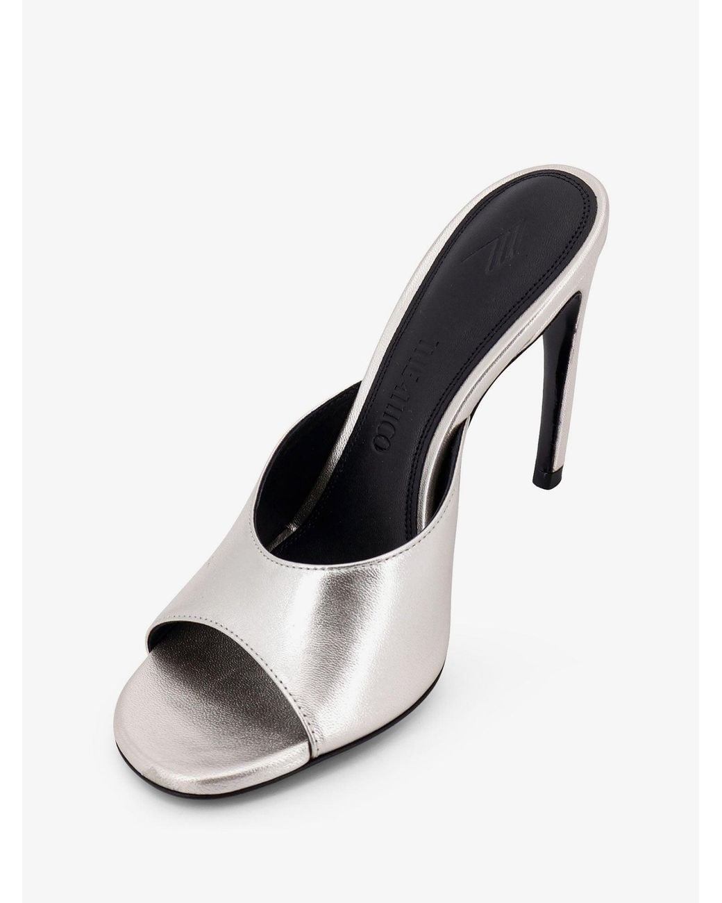 The Attico White Laminated Leather Betta Sandals