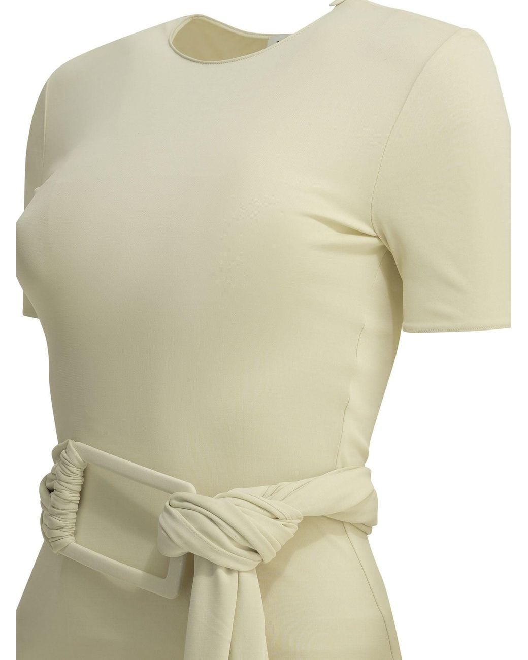 Alaïa White Alaïa Draped Midi Dress