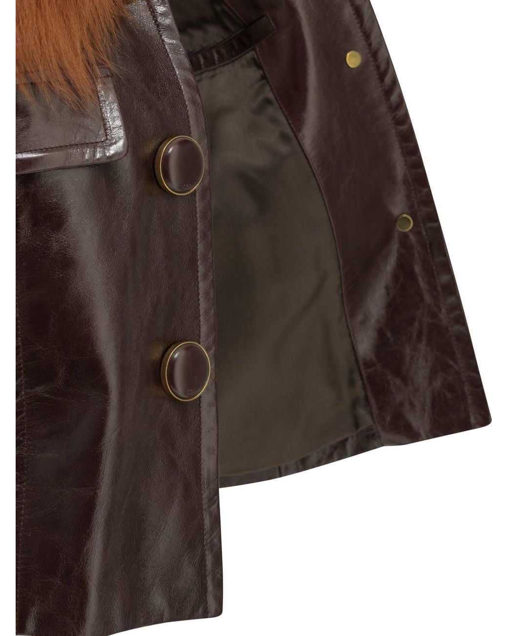 Chloé Brown Cropped Leather Jacket
