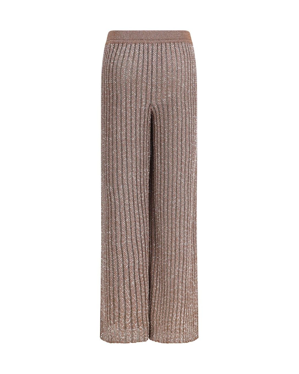 Missoni Brown Tailored Lamé Viscose Pants Powder