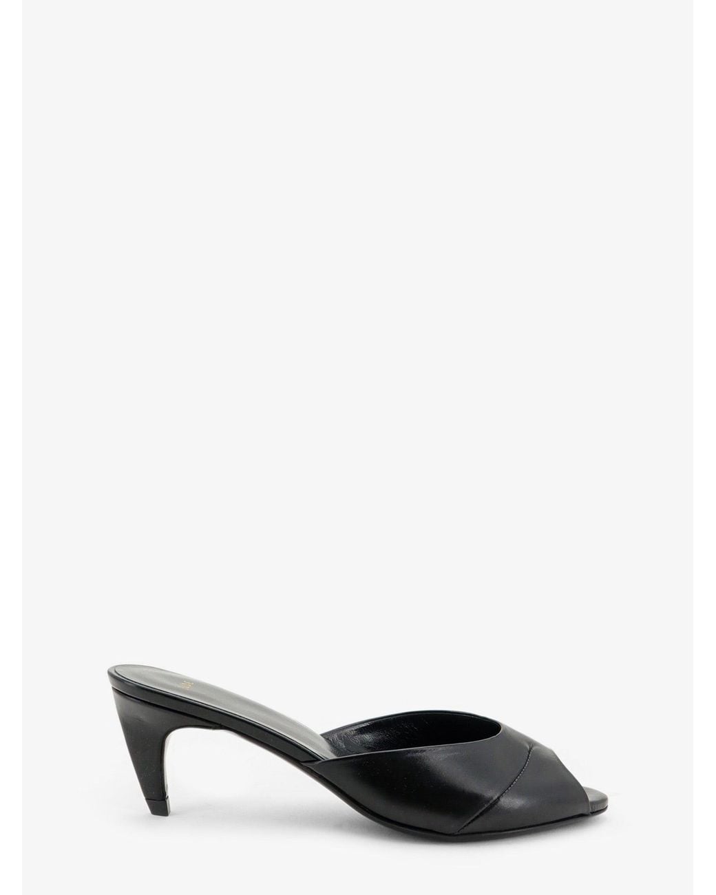 Jude Black Leather Cave Mule Sandals