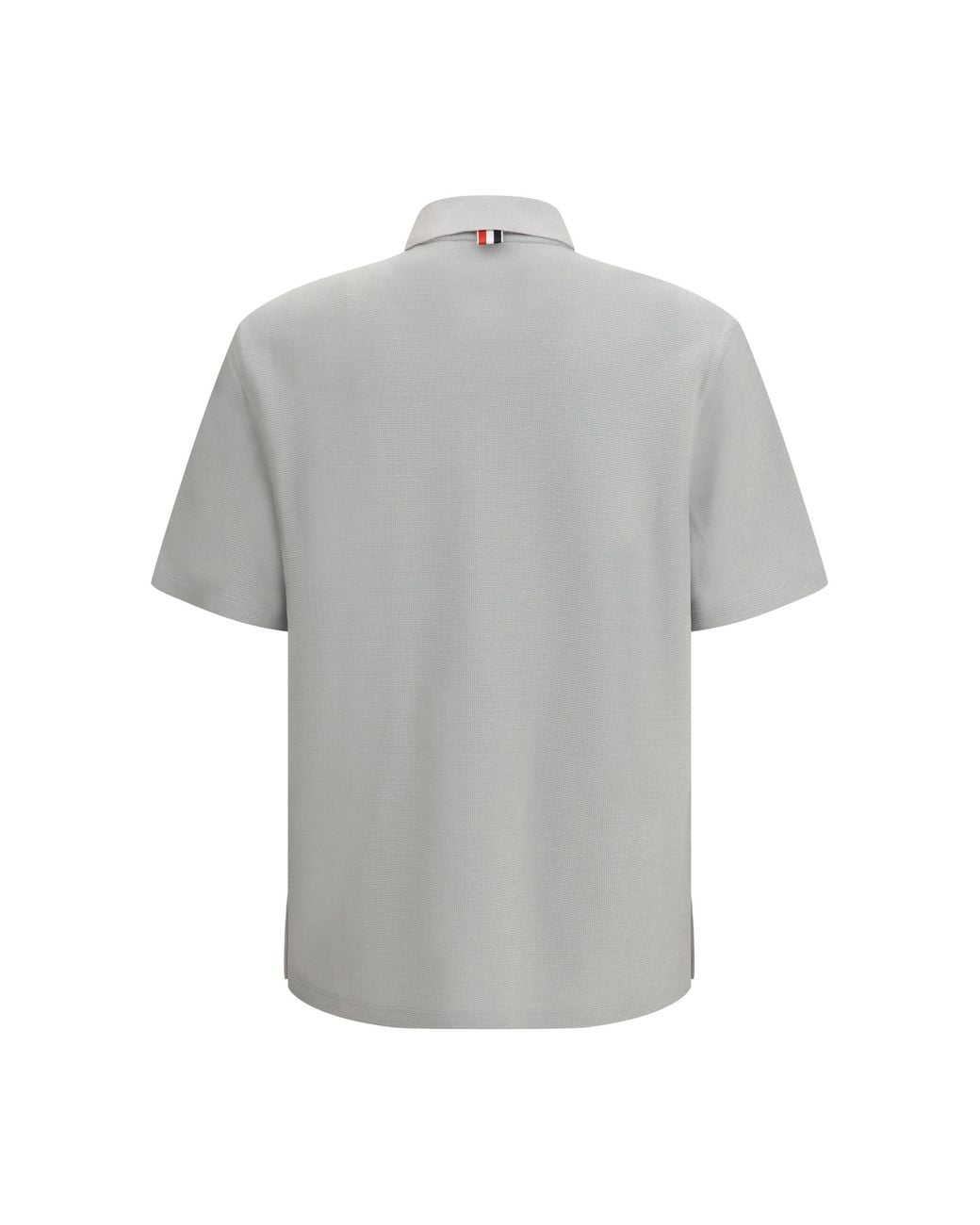 Thom Browne Gray Short-Sleeve Polo With Chest Pocket for men