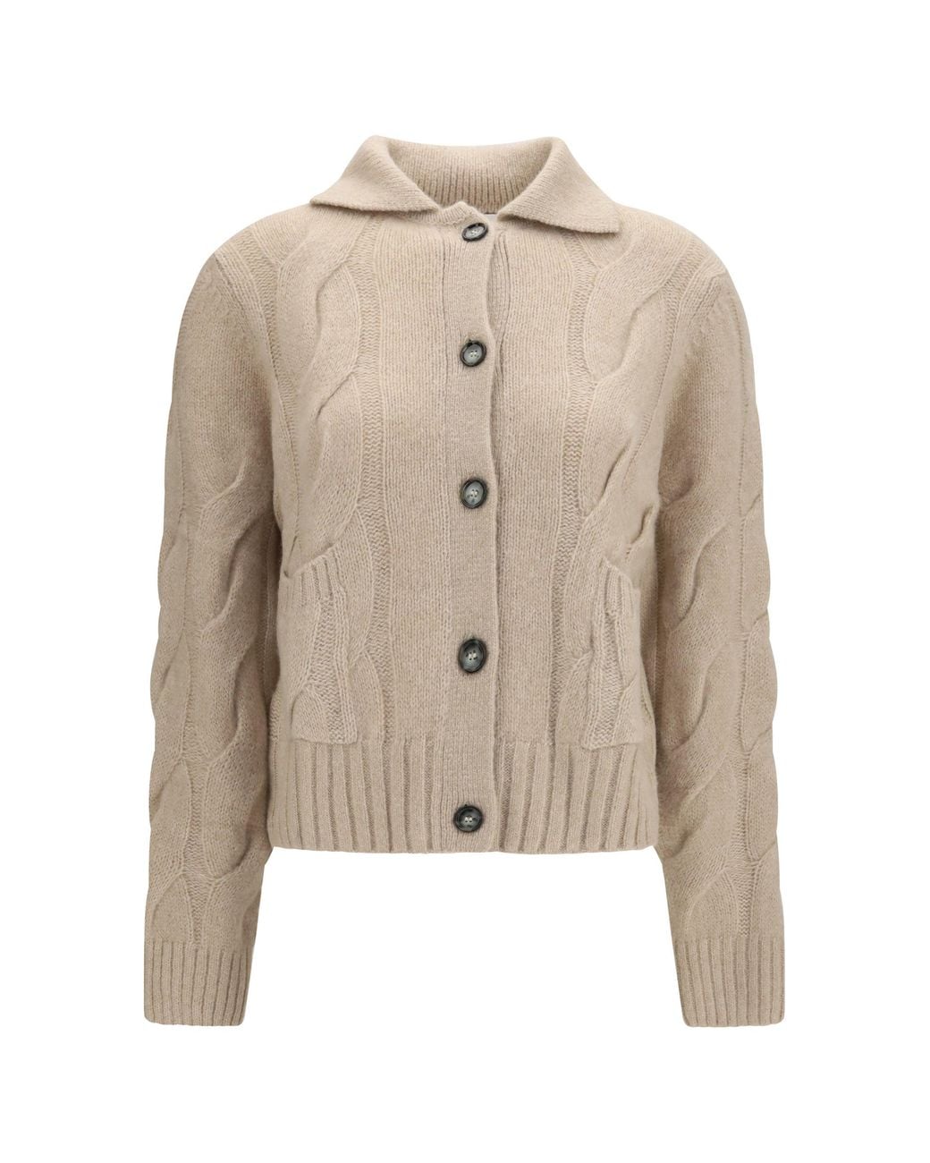 Allude Natural Cashmere And Silk Sweater With Buttons