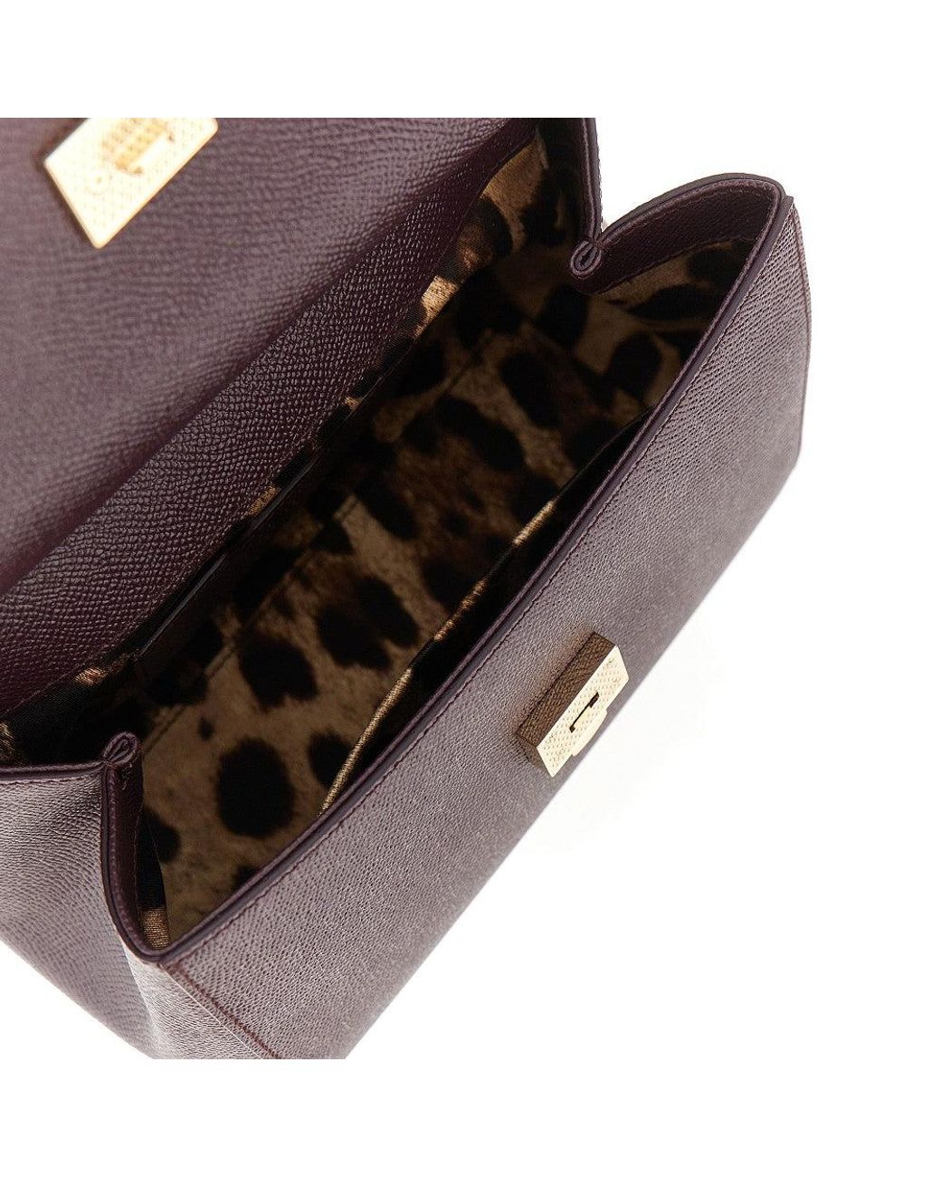 Dolce & Gabbana Purple Dauphine Leather Medium 'Sicily' Bag