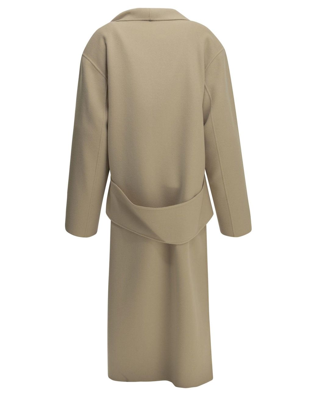 Max Mara Natural Long Virgin Wool Coat