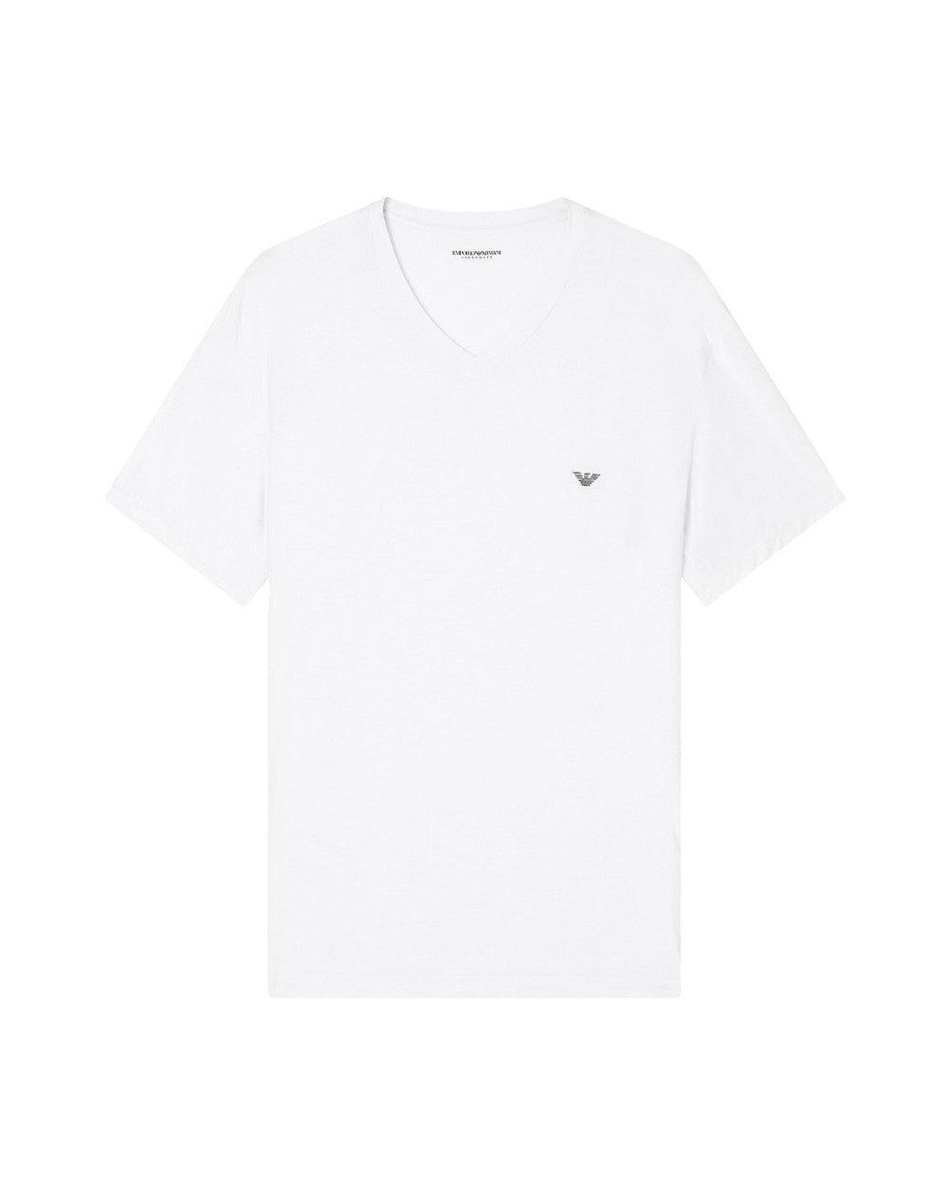 EA BODYWEAR White Stretch Modal T-Shirt With Logo Embroidery for men