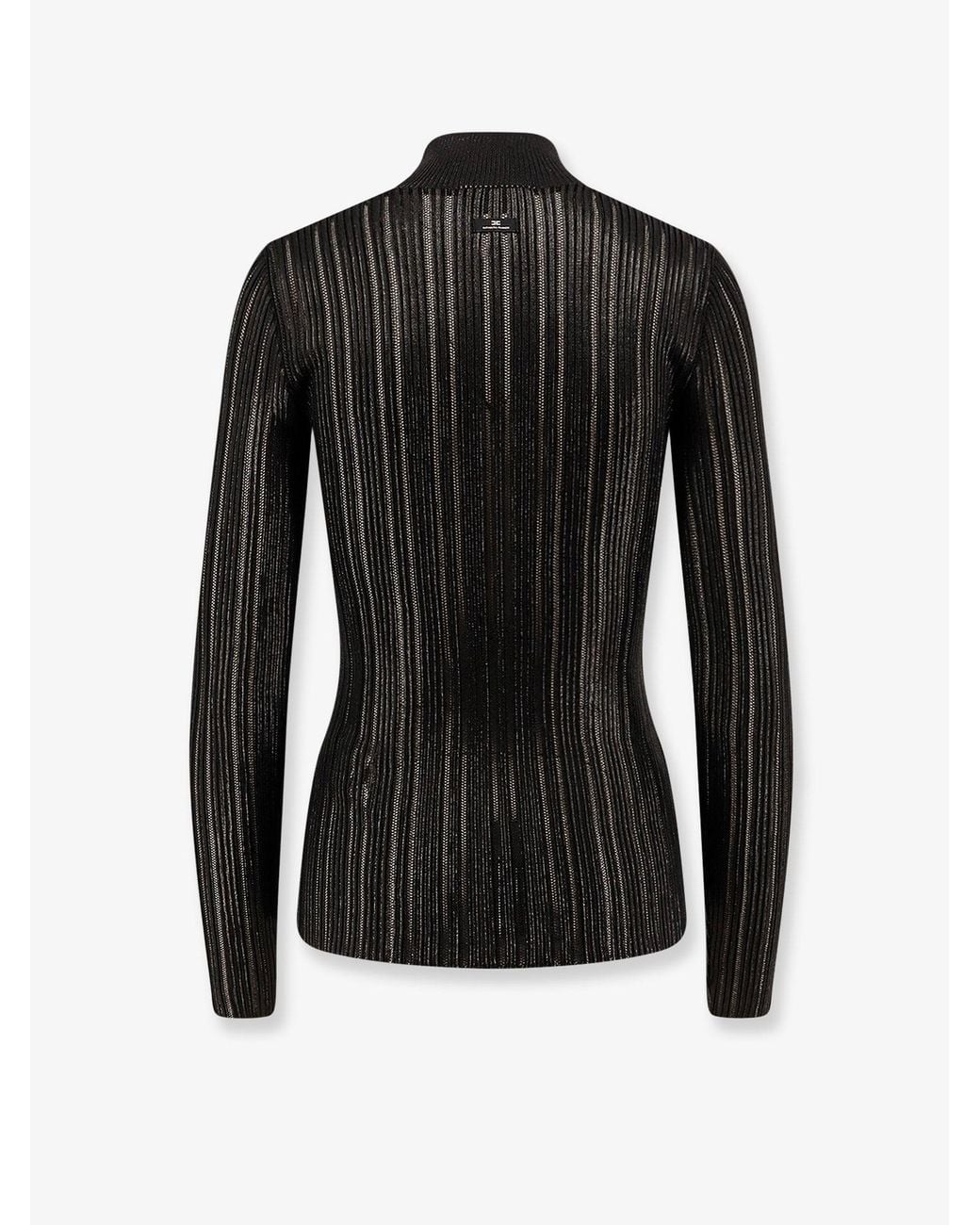 Elisabetta Franchi Black Metallic Fabric Turtleneck Sweater