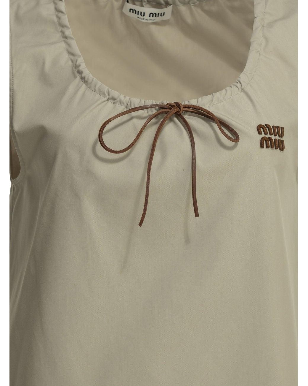 Miu Miu Natural Short A-Line Dress