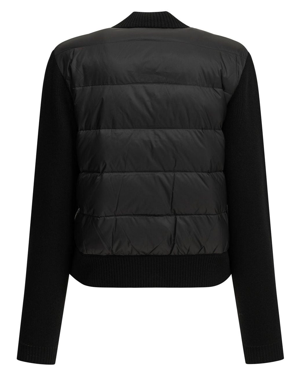 Moncler Black Wool Cardigan With Logo