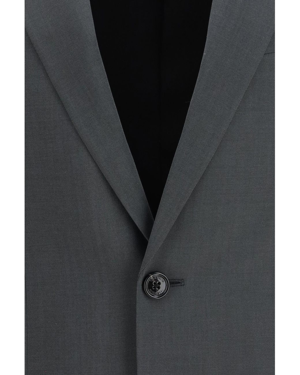Valentino Black Jacket Single-Breasted Wool-Mohair for men