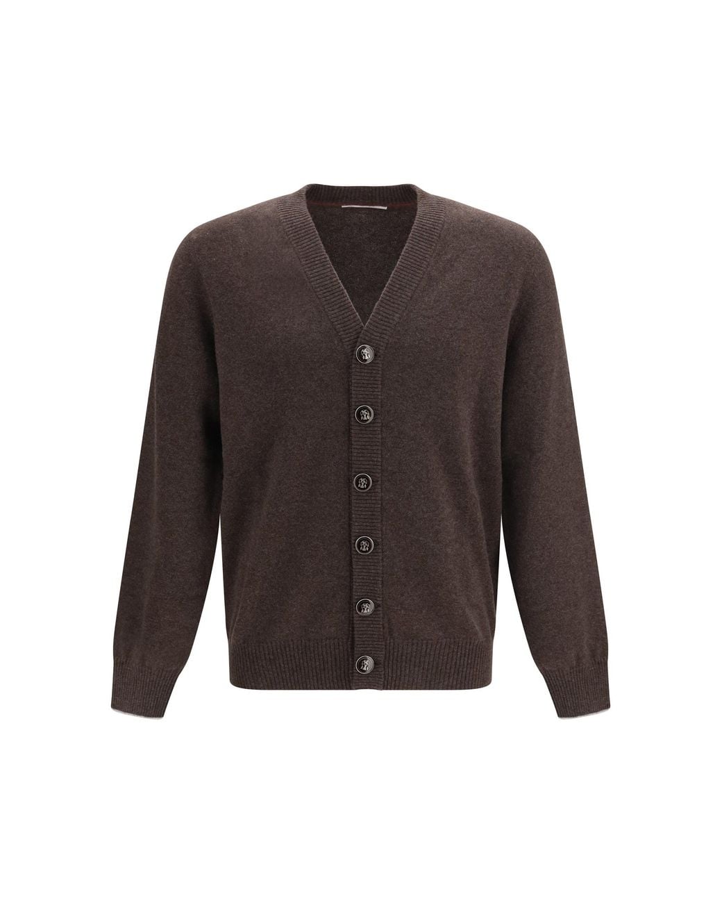 Brunello Cucinelli Gray Cashmere Cardigan for men