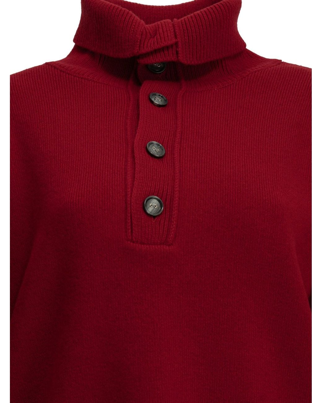 AMI Red Wool Turtleneck Sweater