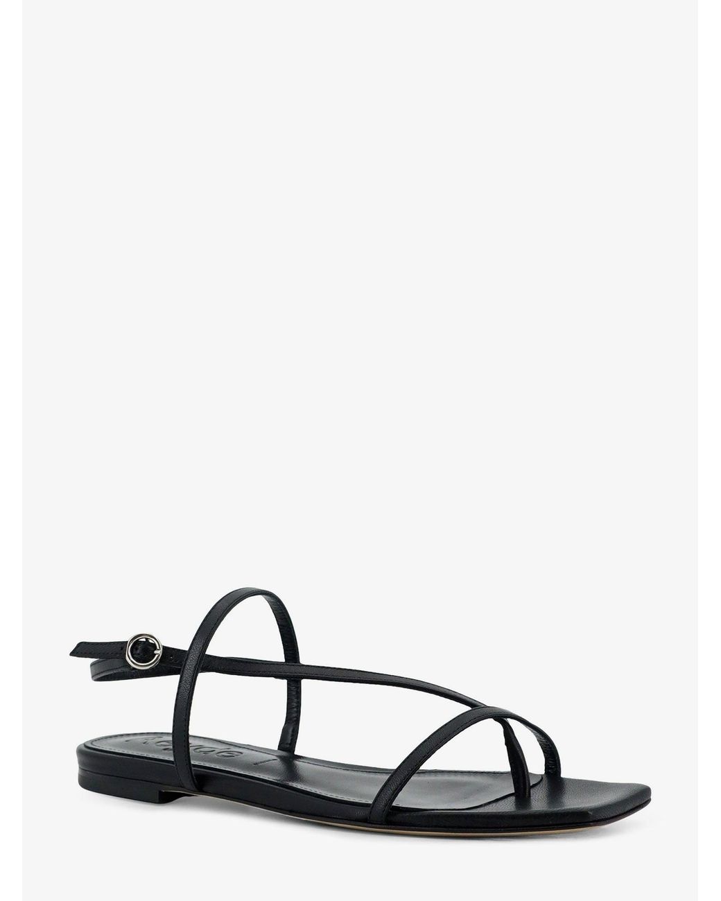Aeyde White Ella Flat Leather Sandals