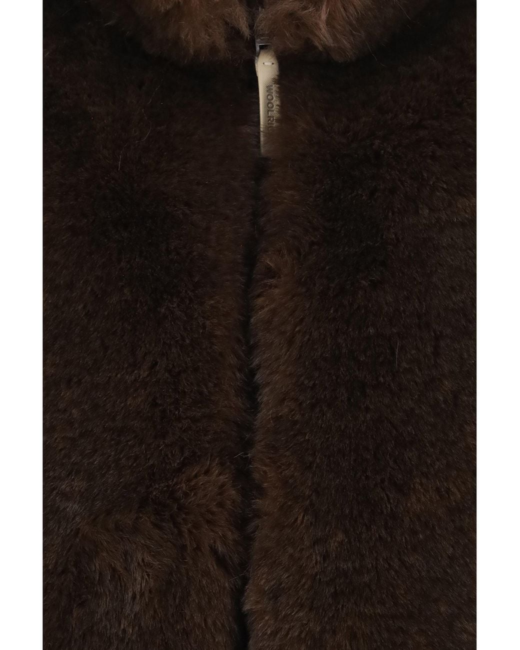 Woolrich Brown Hybrid Faux-Fur Quilted Nylon Vest Dark Earth