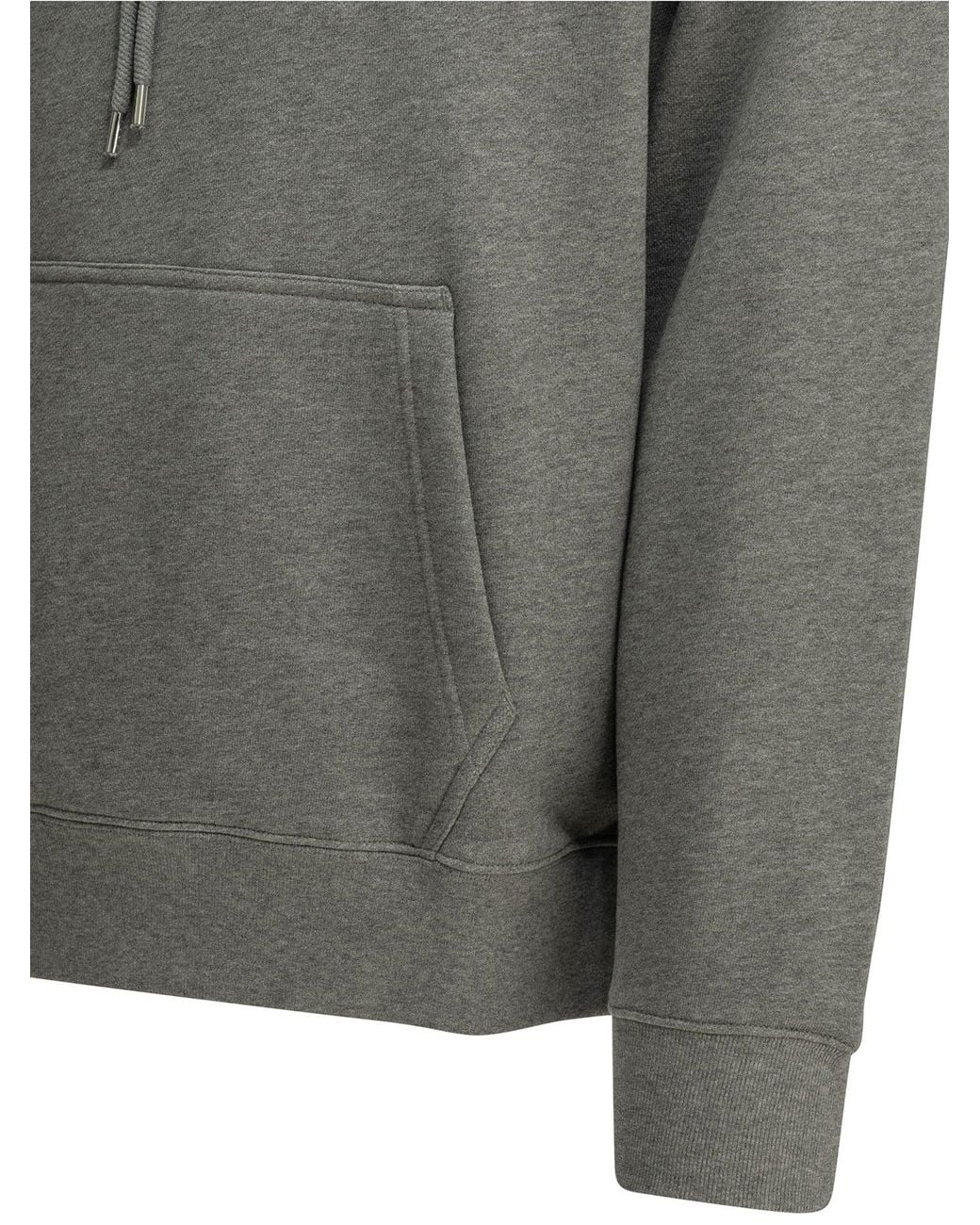Maison Kitsuné Gray Fox Head Mini Logo Hoodie for men