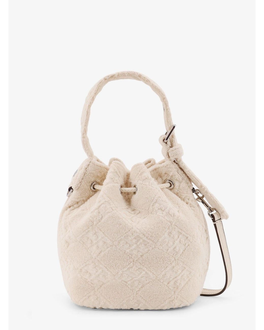 Tory Burch Natural T Monogram Terry Mini Bucket Bag, One Size