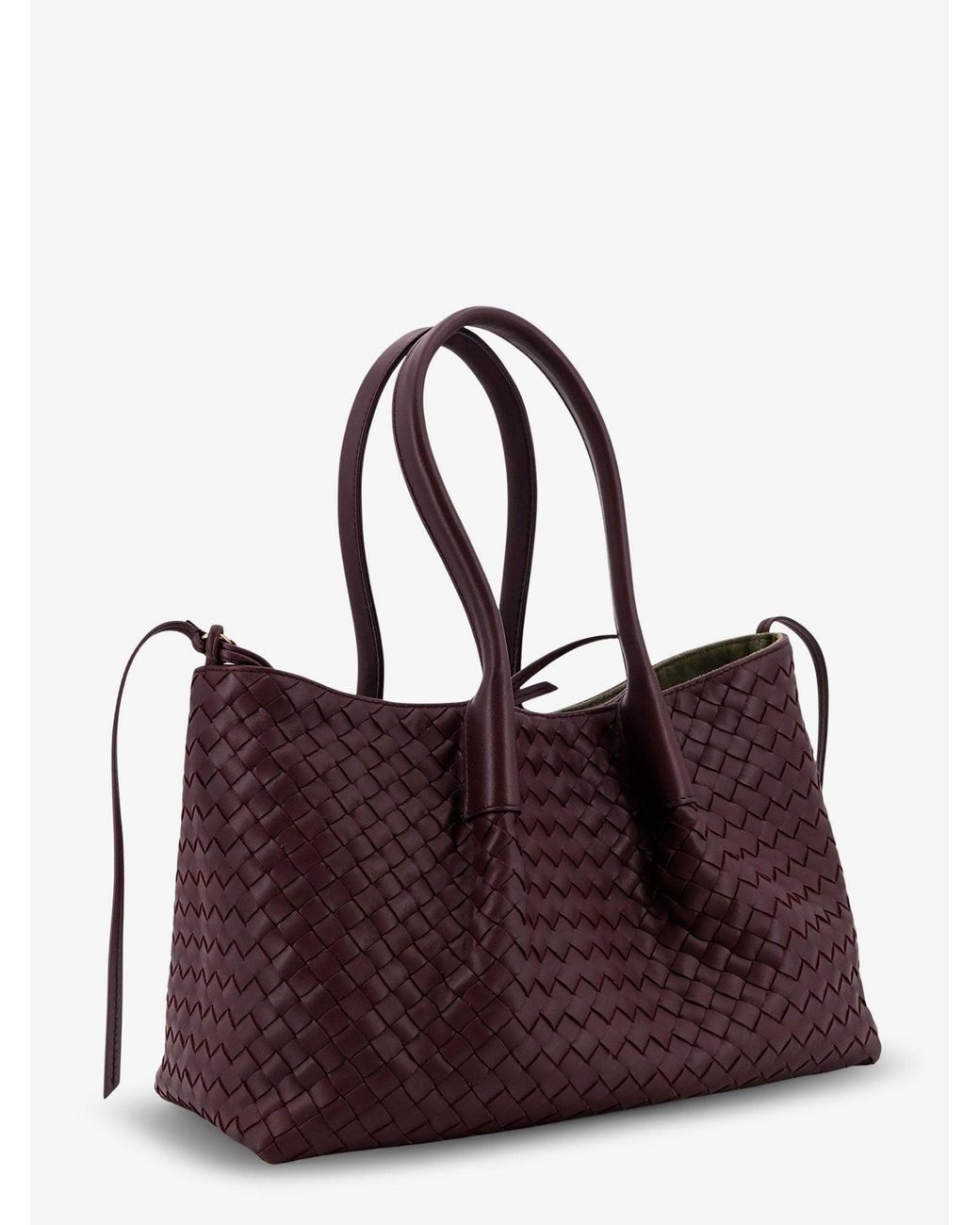 Bottega Veneta Purple Pinacoteca Leather Handbag With Intrecciato Motif