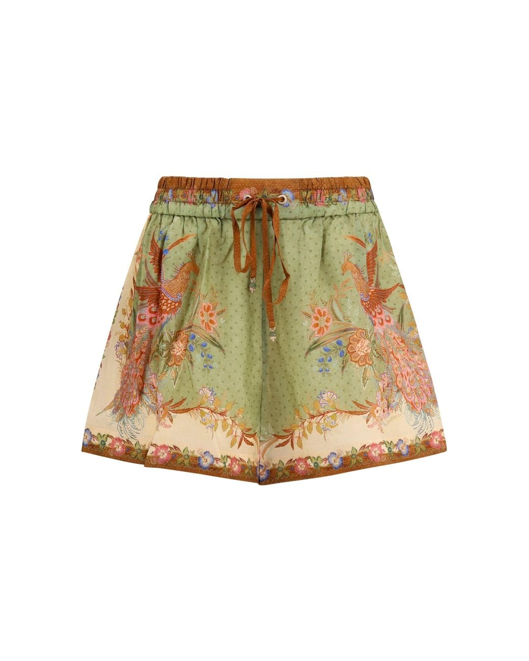 Zimmermann Natural Indra Relaxed Silk Drawstring Shorts
