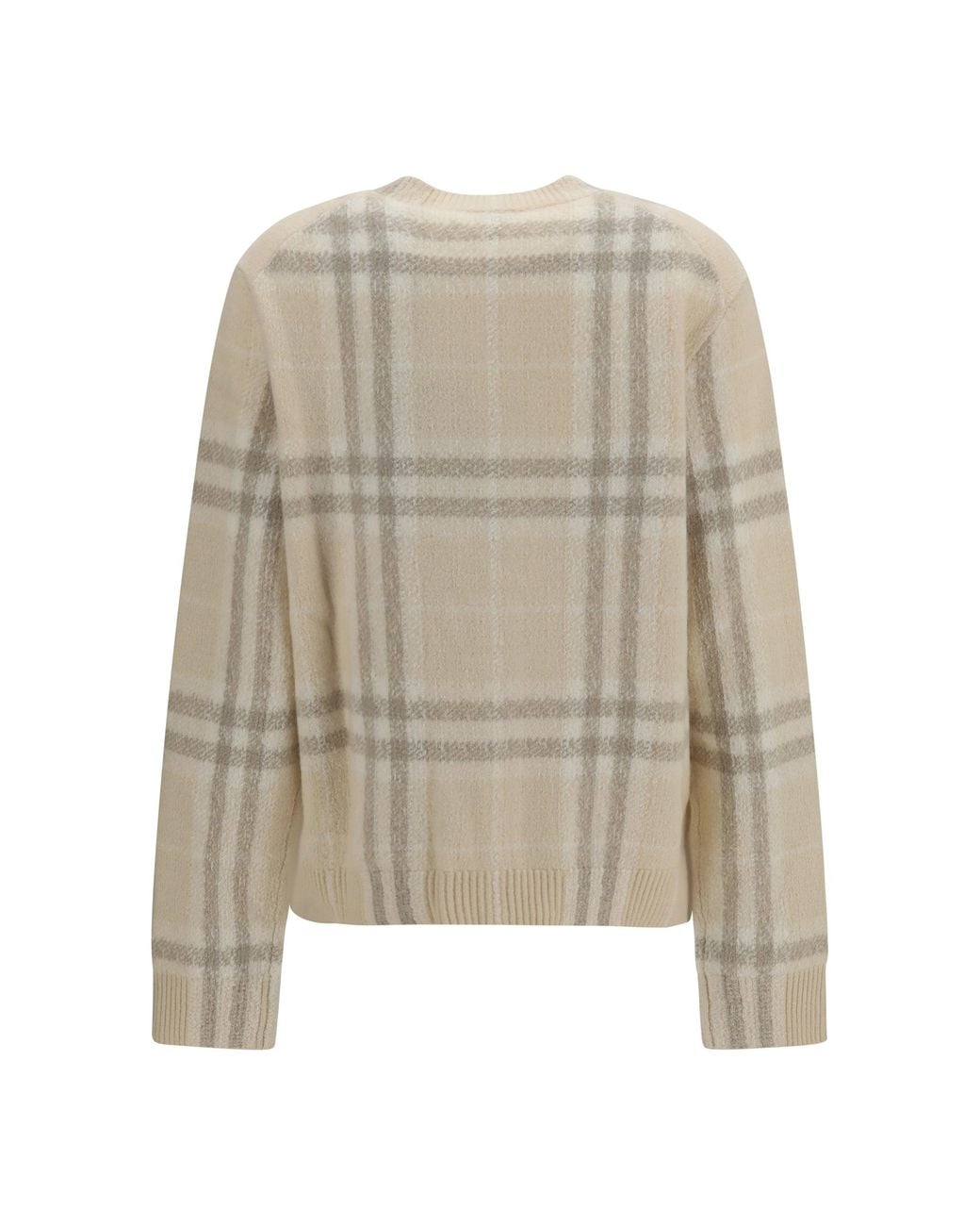 Burberry White Check Cashmere Cardigan Ecru