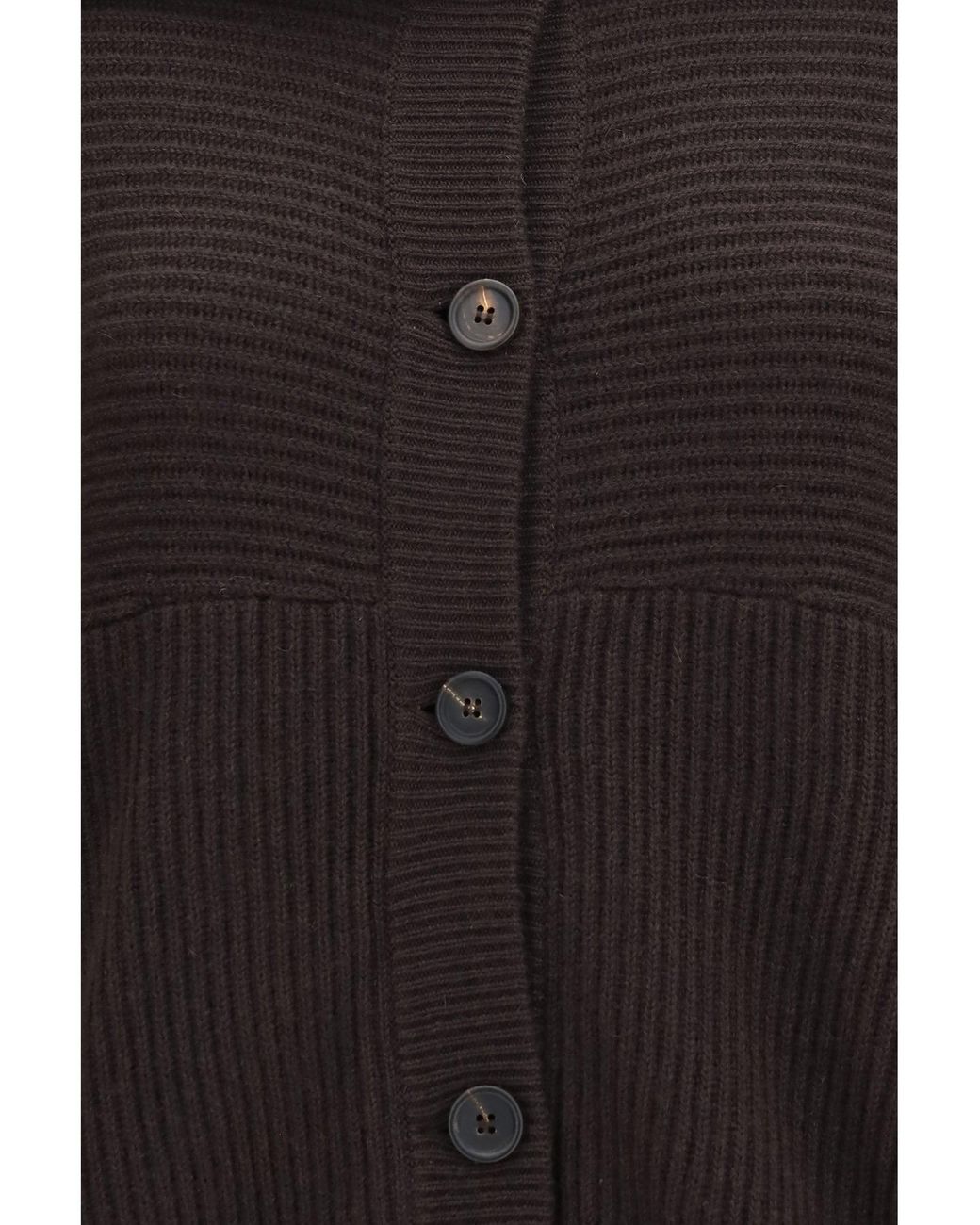 Brunello Cucinelli Black High Neck Cashmere Cardigan Caffè
