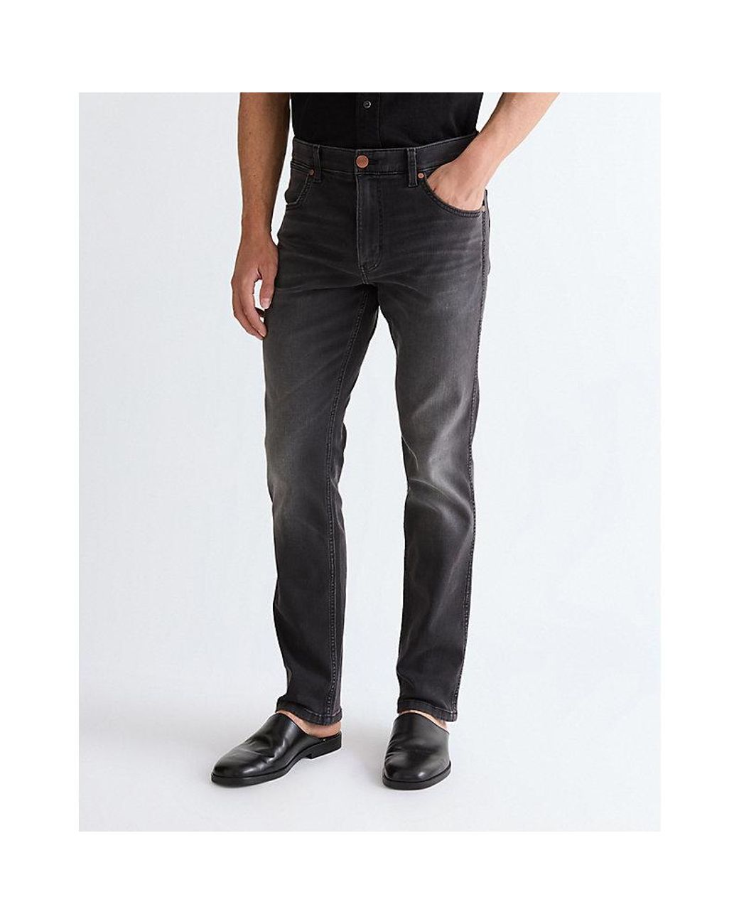 Wrangler Black Greensboro Straight High Stretch Jean Size 29 X32 for men
