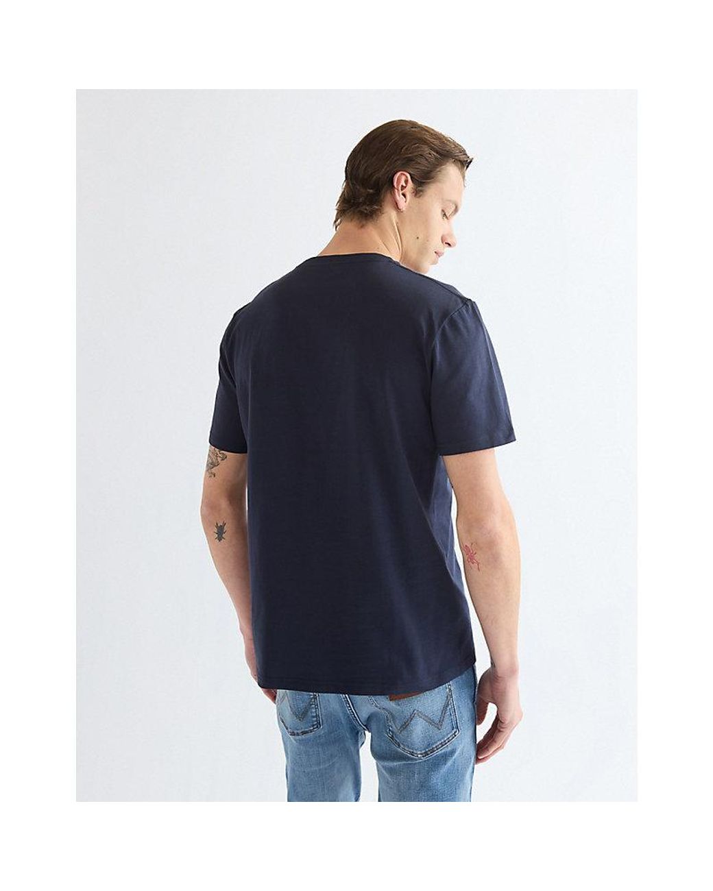 Wrangler Blue Regular Small Americana Tee for men