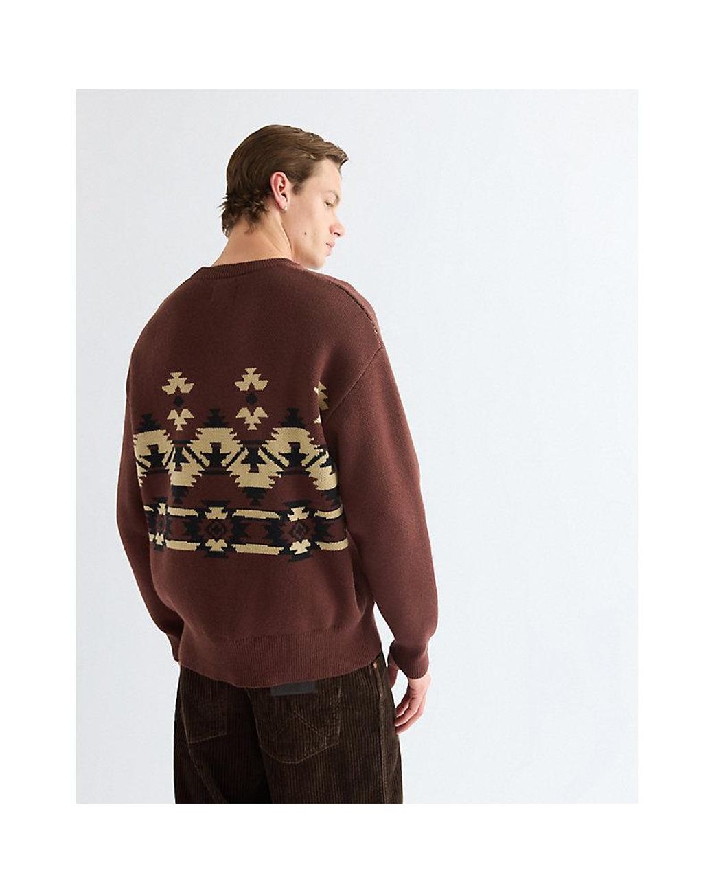 Wrangler Brown Relaxed Pullover Sweater for men