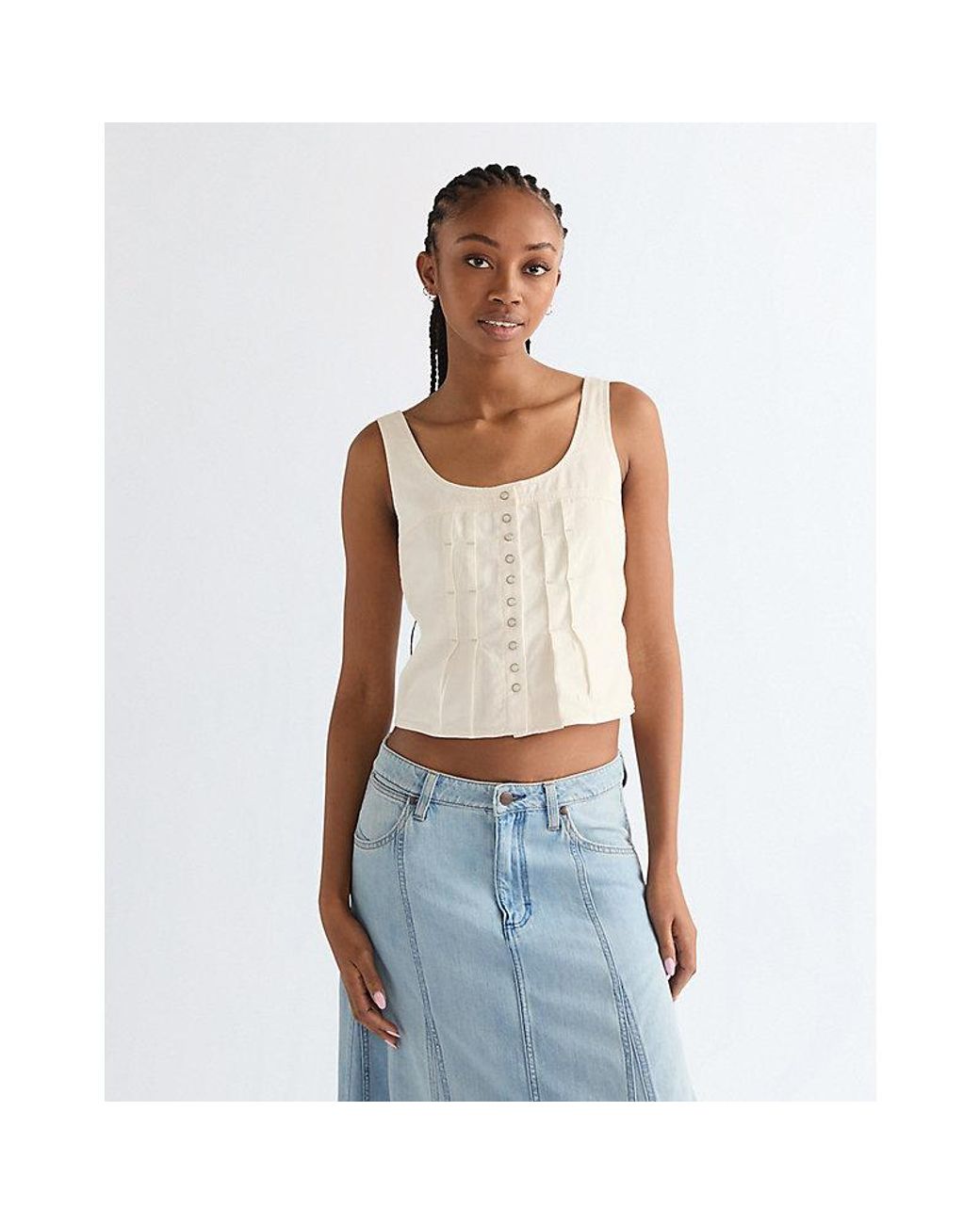 Wrangler Natural Slim Pleated Corset Top