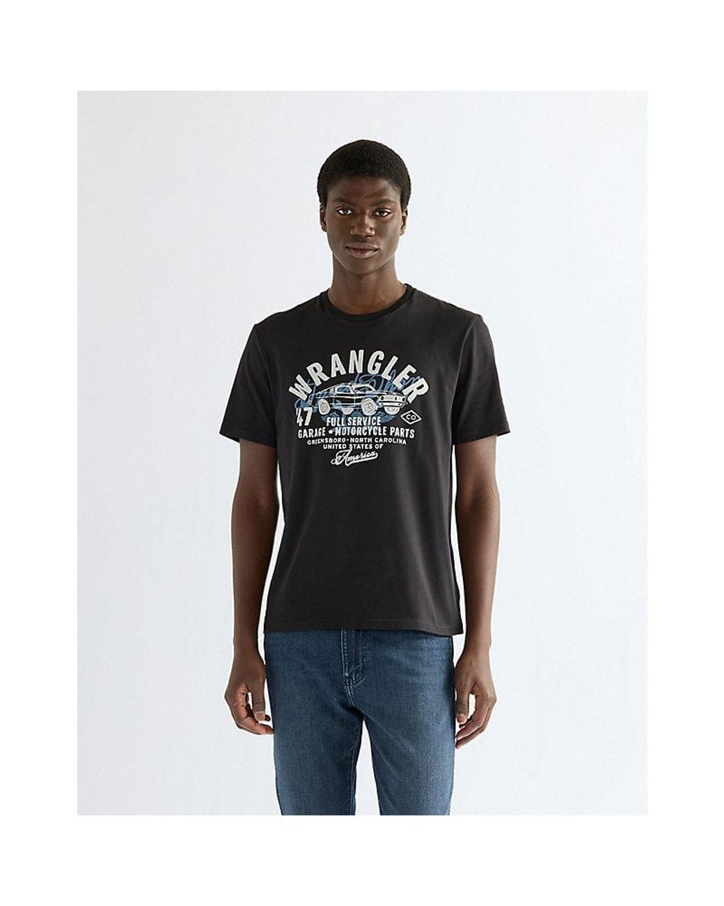 Wrangler Black Regular Americana Tee for men