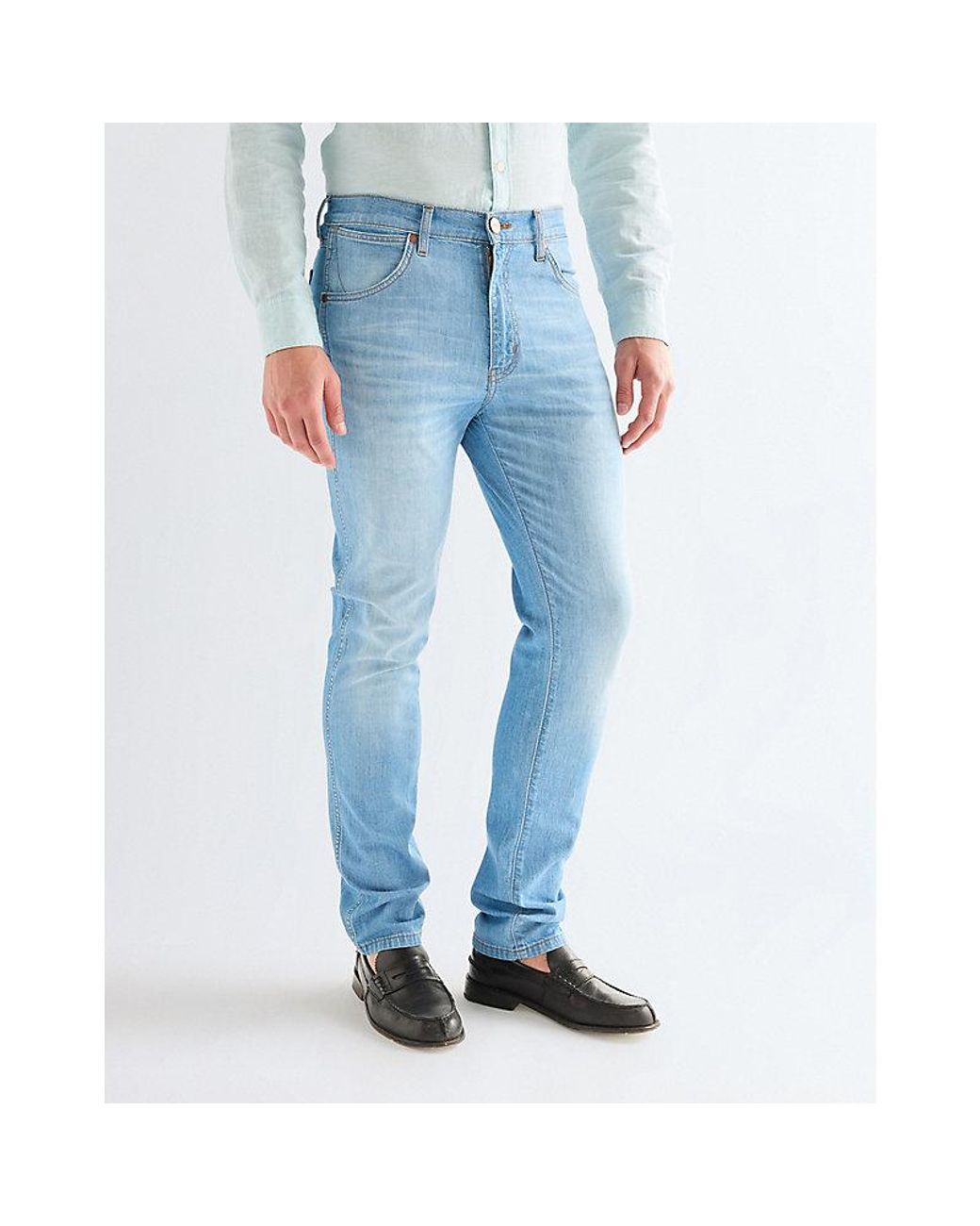 Wrangler Blue Larston Slim Tapered Lightweight Low Stretch Jean Size 28 X32 for men