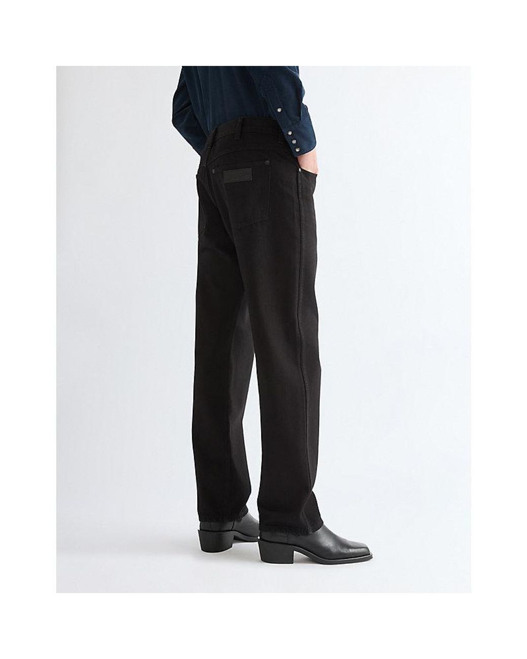 Wrangler Black Frontier Relaxed Straight Toughlite Non Stretch Jean Size 28 X32 for men