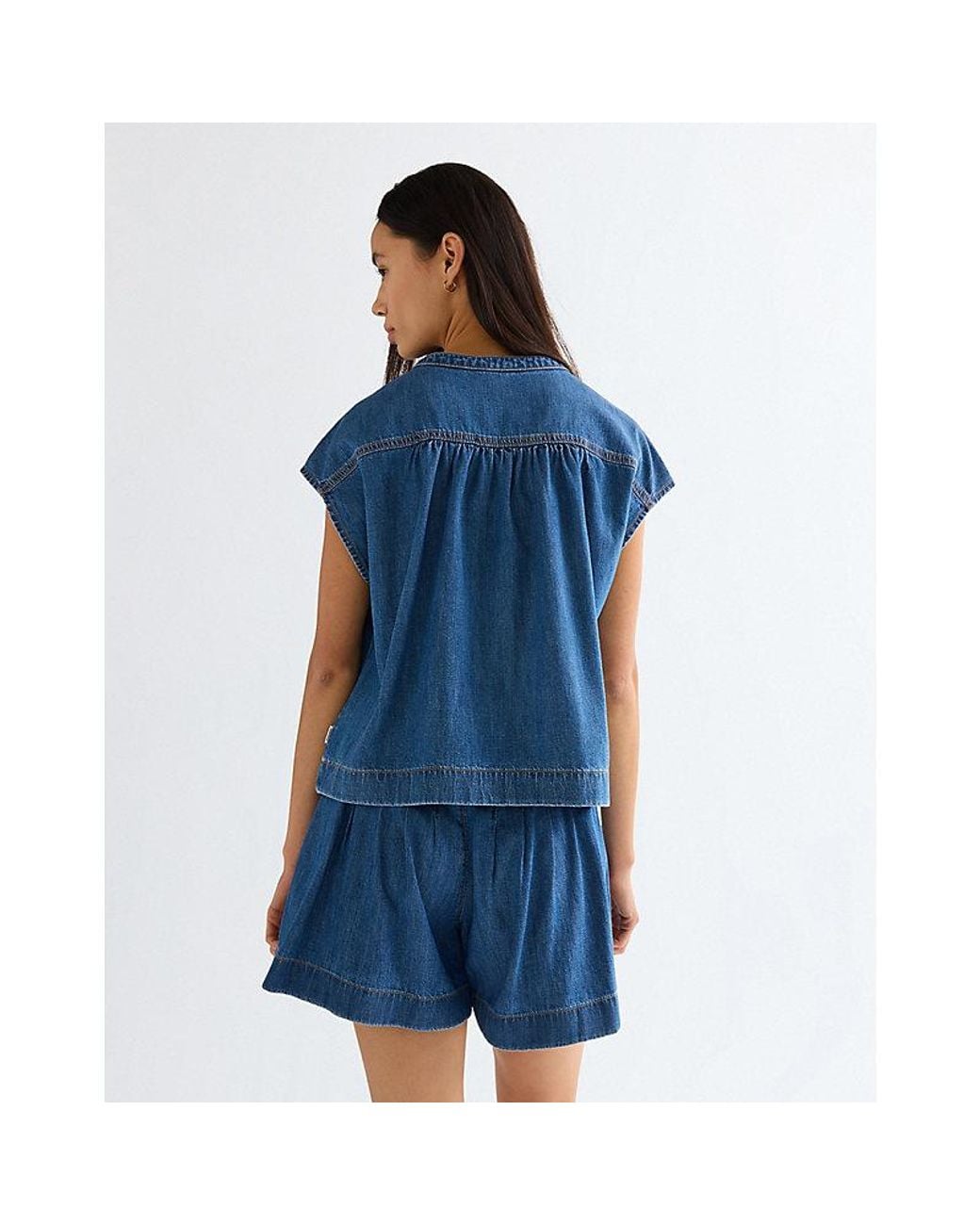 Wrangler Blue Relaxed Lightweight Drop Shoulder Shirt