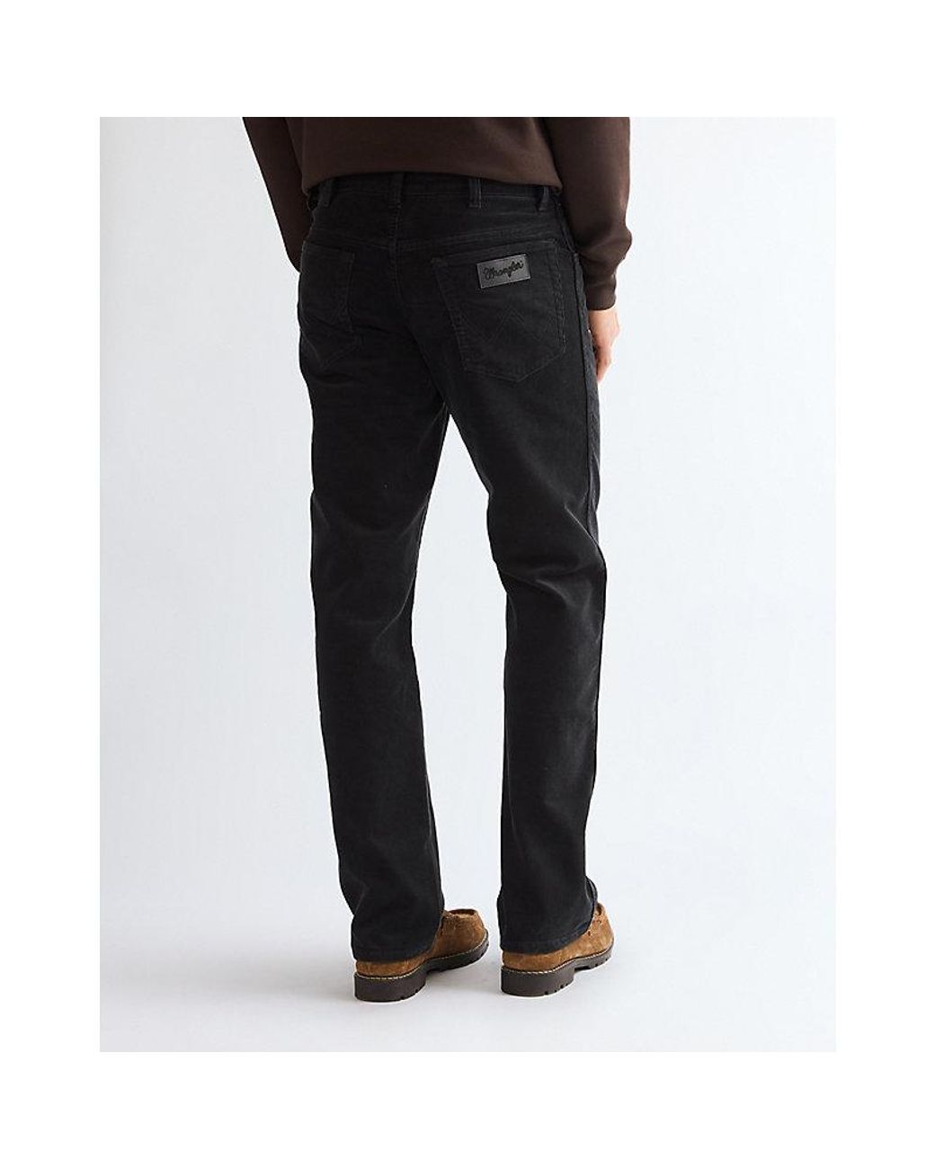 Wrangler Black Texas Straight Corduroy Trousers Size 30 X32 for men
