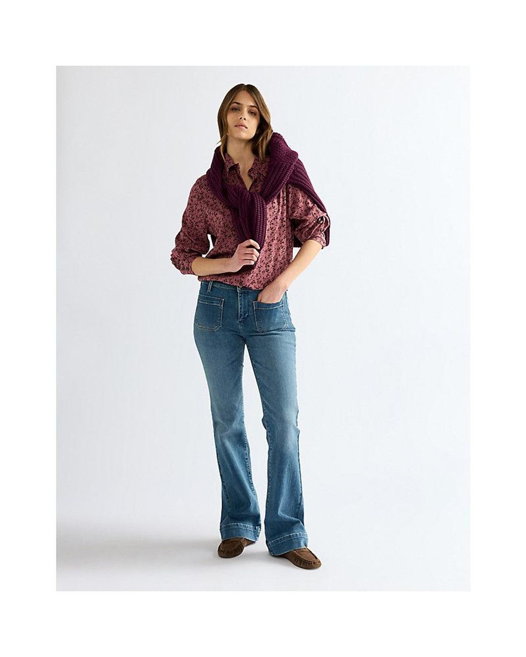 Wrangler Red Regular Drama Collar Shirt