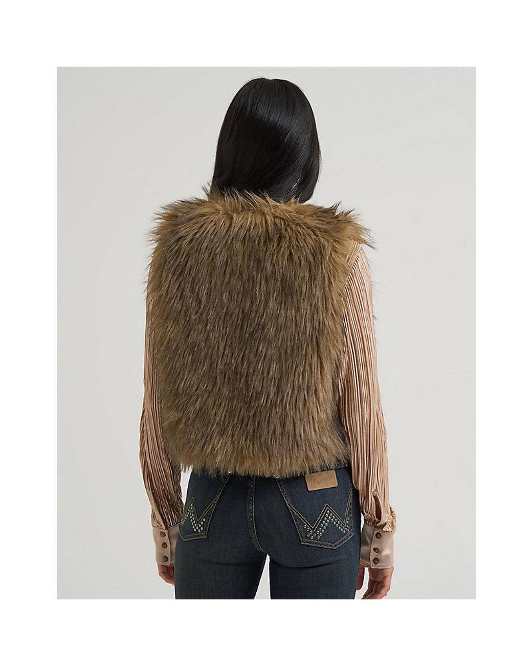 Wrangler Brown Lainey Wilson X Faux Fur Vest