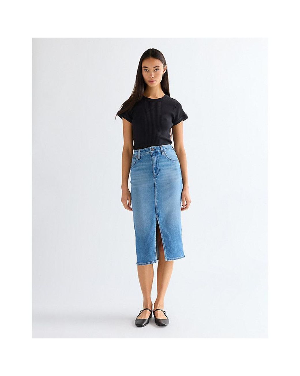Wrangler Black Slim Rib Capped T-Shirt