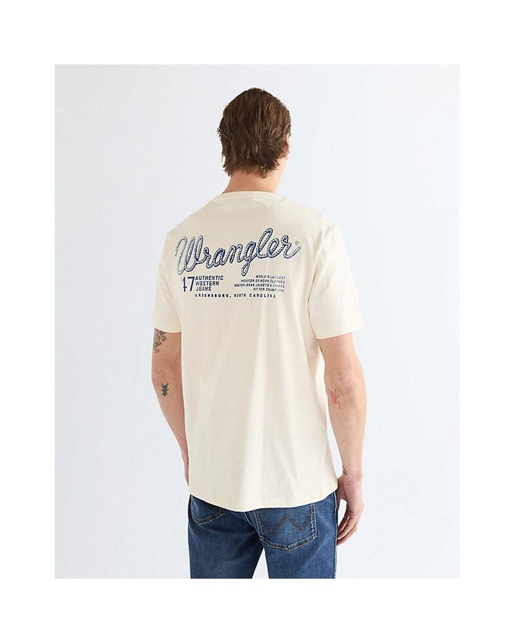 Wrangler White Regular Graphic Tee for men