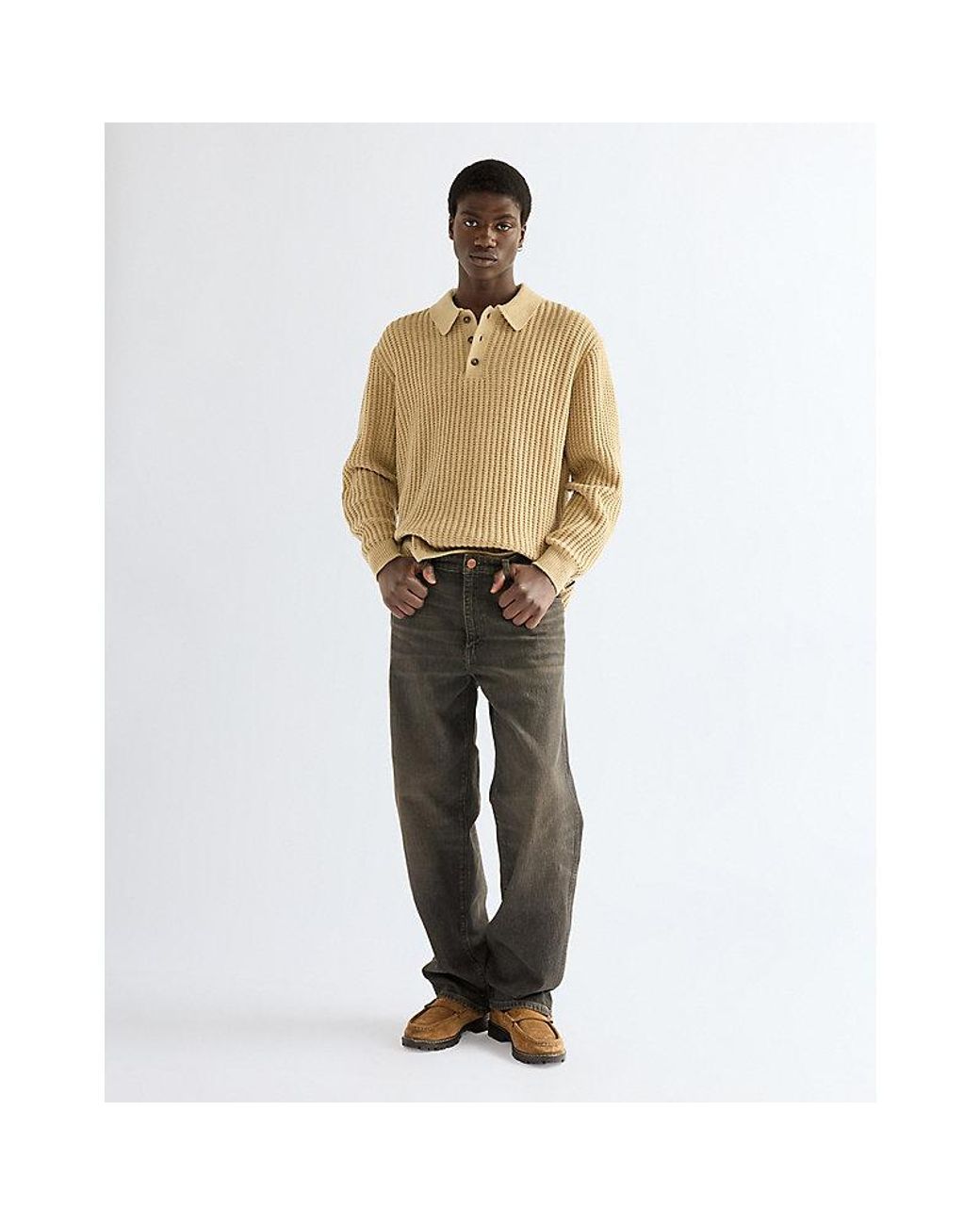 Wrangler Natural Relaxed Polo Sweater for men