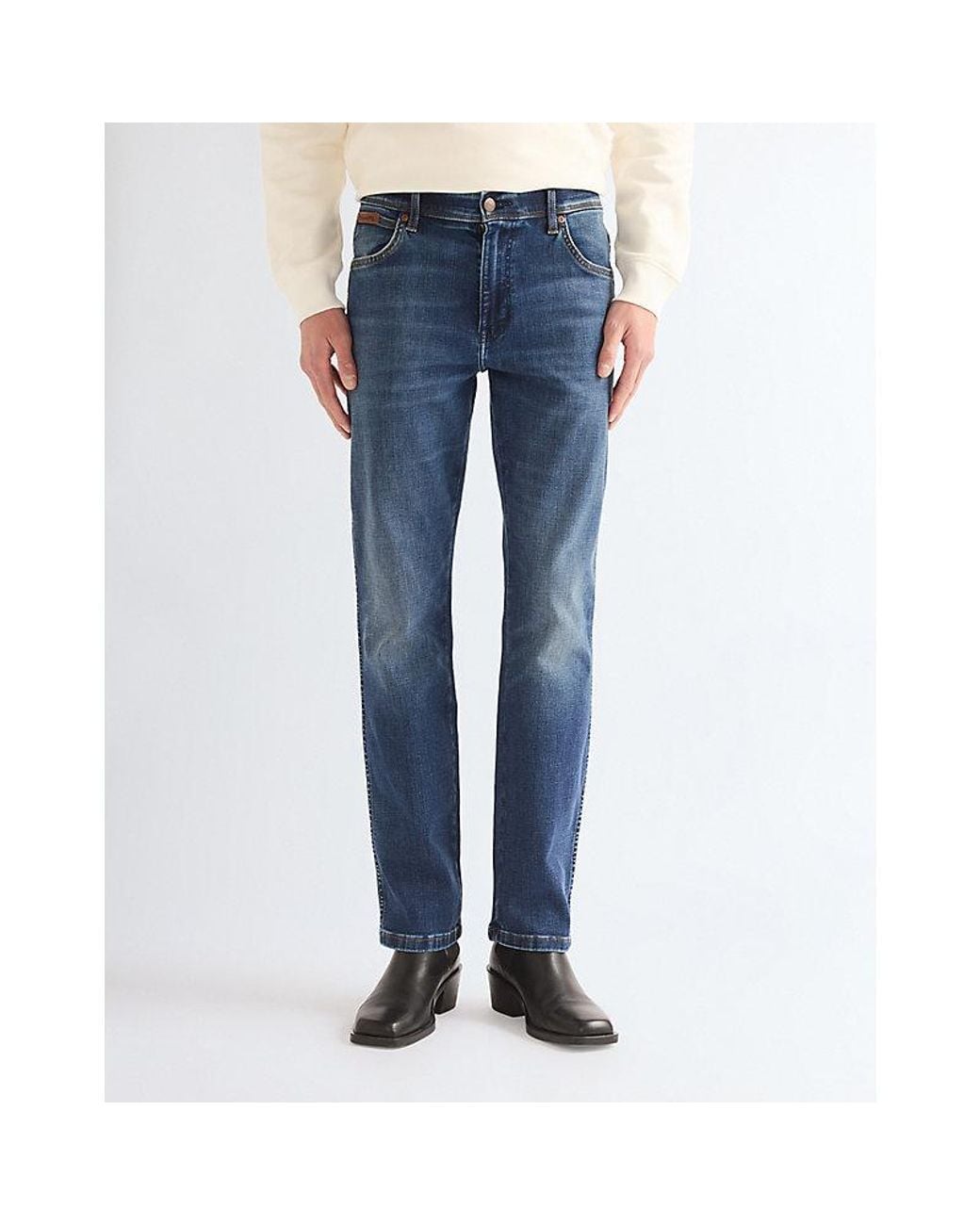 Wrangler Blue Texas Straight High Stretch Jean Size 30 X32 for men