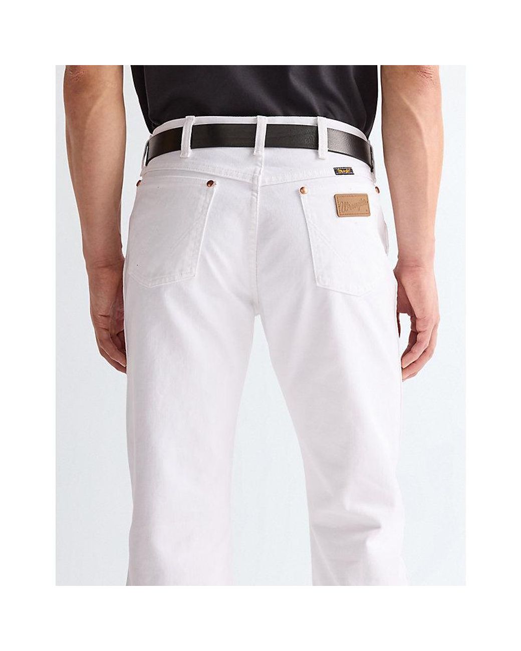 Wrangler White Easy Leather Belt for men
