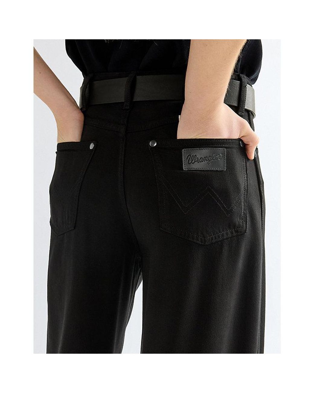 Wrangler Black Oval Leather Belt